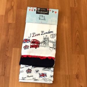 Cooksmart England 3 Tea Towels. 100% cotton